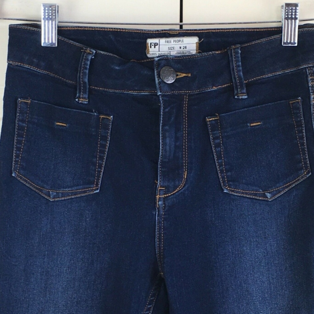 Free People Beverley High Rise Skinny Jeans Blue - Picture 6 of 6